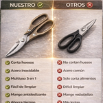 ✂️TIGERA Multiuso: Diseñadas para cortar carne, aves, huesos, verduras y pescado. 
