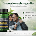 🌴SUPER  MAGNESIO & ASHWAGANDHA + 60 CAPS ORIGINAL $29.99+ envio gratis